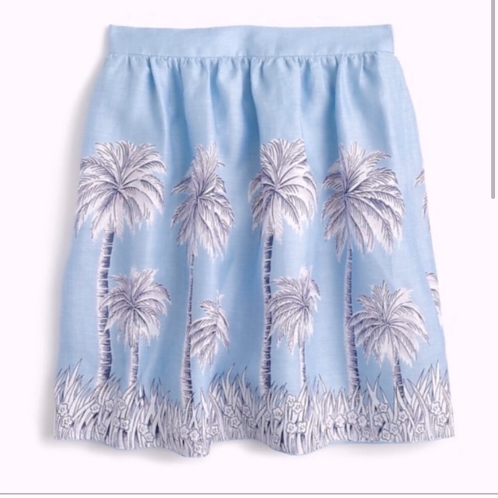 J crew linen palm tree skirt